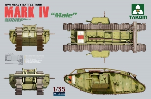 Takom 2008 1/35 British Mark IV "Male" - 6-pounder Cannons [WWI]